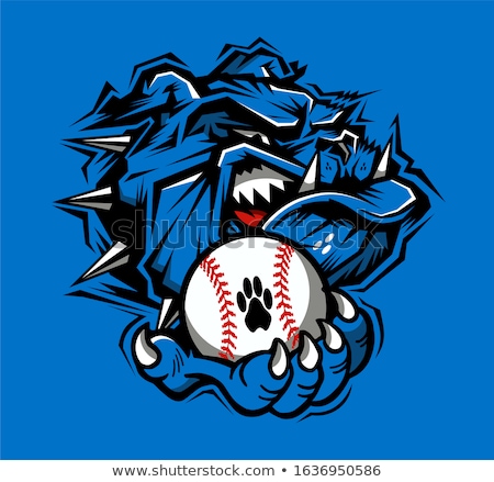 Stock photo: Bulldog Dog Holding Baseball Ball Sports Mascot