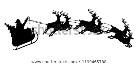 Stock fotó: Vector Santa Claus With Reindeers