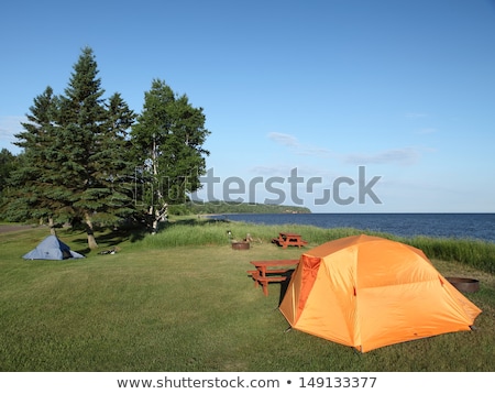 Stockfoto: Camping On The Shores Of Lake