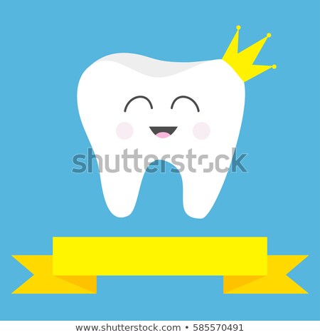 Stockfoto: Cartoon Tooth Wearing A Crown