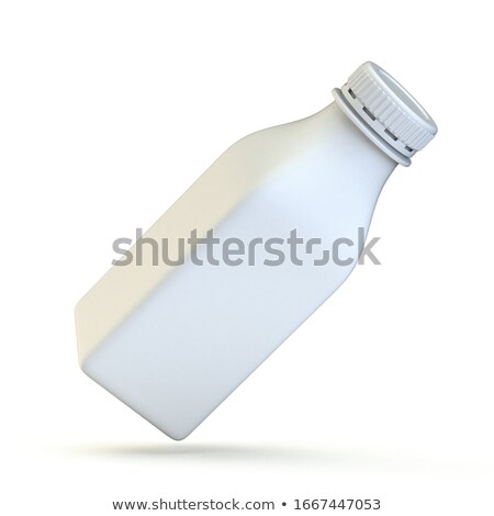 Stock photo: Square Plastic Bottle With Lid Angled 3d