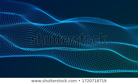 ストックフォト: Blue Glowing Particles Mesh Technology Background Design