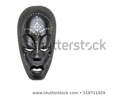 Zdjęcia stock: Ancient Ritual Wooden Voodoo Mask With Texture On White