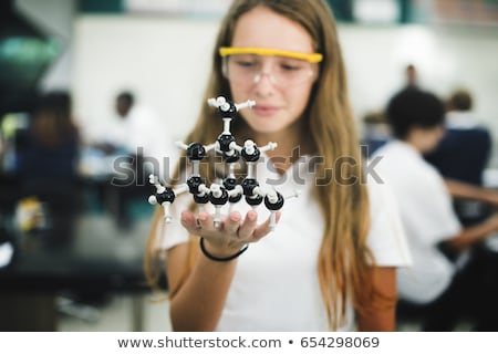 Stock fotó: Hand Holding Molecule Atom