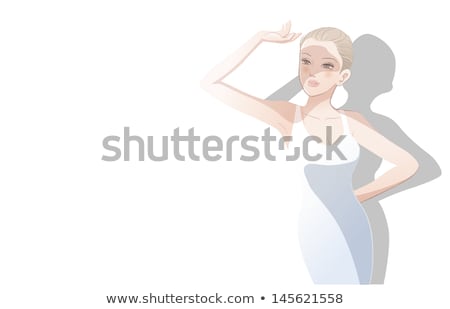 Beauty Woman Holding Her Dress In One Hand Stockfoto © Norwayblue