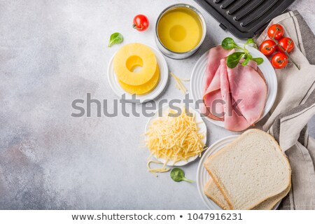 Foto d'archivio: Ingredients For Making Grilled Hawaii Toast