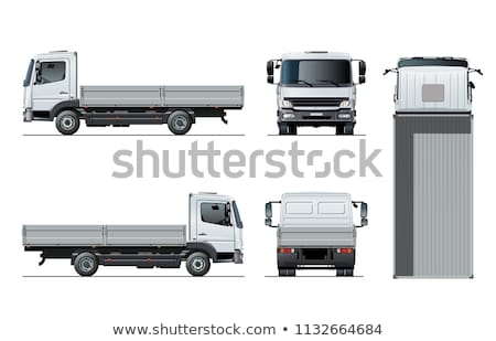 Vector Flatbed Truck Template Isolated On White Foto stock © Mechanik