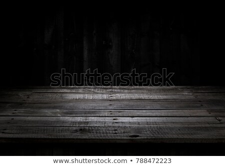 Stock fotó: Empty Old Black Wooden Table And Blur Background Of Abstract In