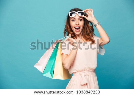 Foto stock: Shopping Woman With Bags