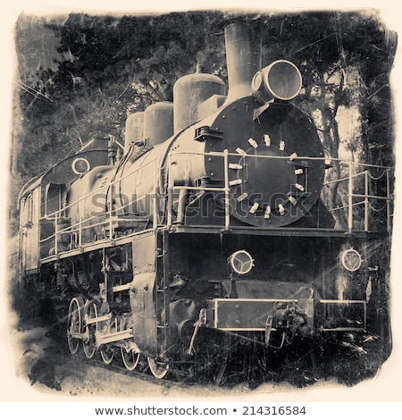 Stockfoto: Picture Of The Black Antique Locomotives