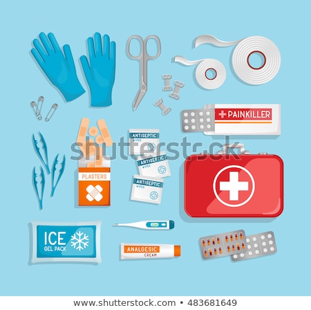Сток-фото: Health Kit Red Vector Icon Button