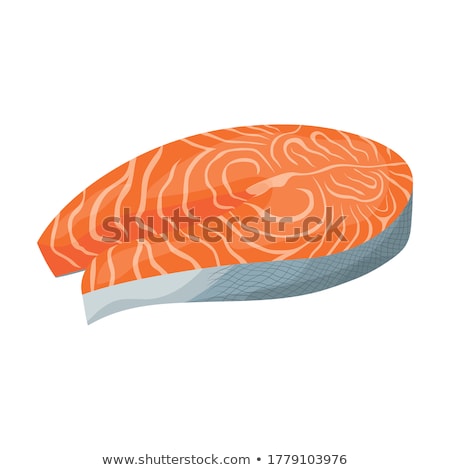 Stock photo: Salmon Steak Vector Flat Design Illustration