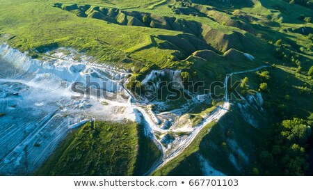 Stock photo: View From The Top On The Chalky Quarry And A Beautiful Landscap