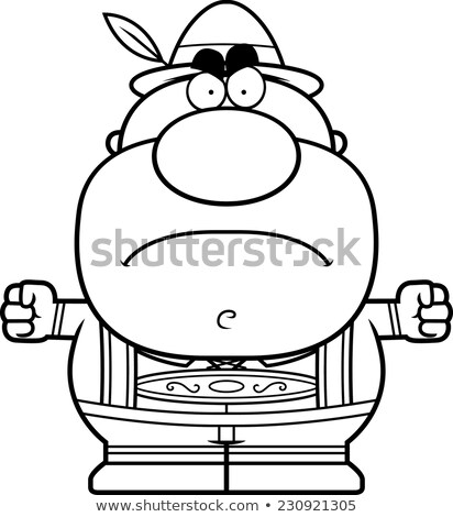 Stock foto: Cartoon Lederhosen Man Mad