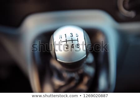 Stockfoto: Car Interior Manual Transmission Gear Shift Gray Color