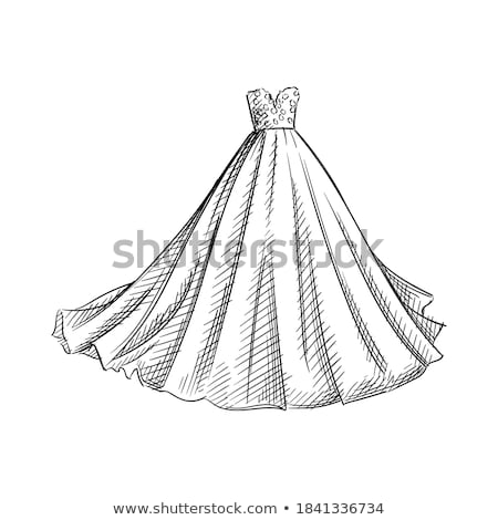 Stok fotoğraf: Illustration Of White Bridal Gown