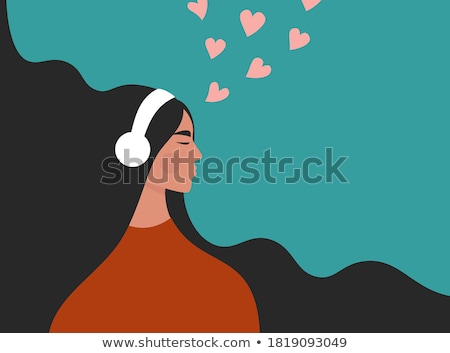 Stock fotó: Pretty Young Woman Listening To Her Favorite Music