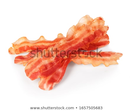 Stock fotó: Slices Of Bacon On A White Background