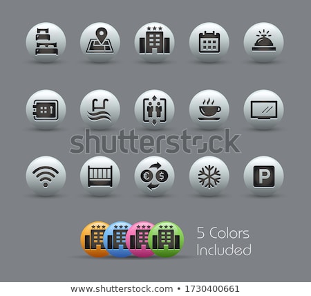 Hotel Rentals Icons 1 Of 2 Pearly Series Zdjęcia stock © Palsur