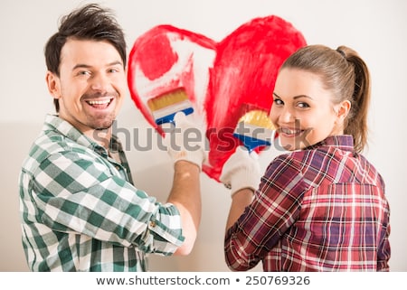 Stok fotoğraf: Loving Couple Painting Together