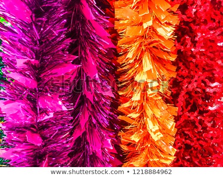 Stock photo: Green Pouch With A Gift For Christmas Or New Year With A Red Flower Poinsettias And Green Ribbon Iso