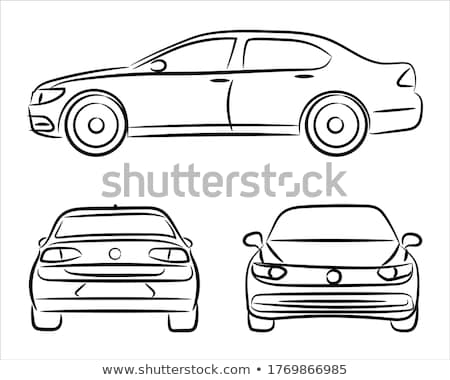 Stok fotoğraf: Car Side View Hand Drawn Outline Doodle Icon