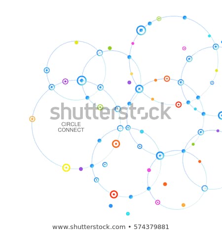 Foto stock: Connect Circle And Point With Intersections