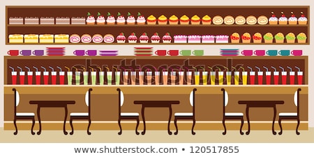 Stok fotoğraf: Restaurant Interior Cakes And Desserts Dishes