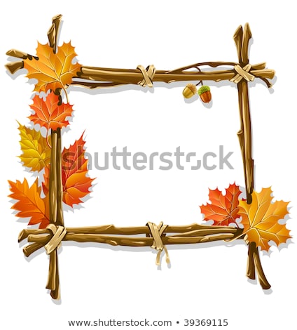 Stock fotó: Wooden Frame With A Branch Of The Vine
