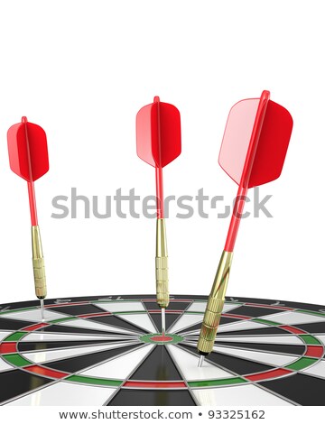 Stock photo: Three Darts Stuck In A Board Top View