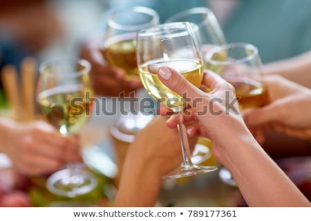 Stok fotoğraf: Young Woman With Glass Of Wine