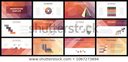 Geometric Poly Shape Business Brochure Flyer Template Stock photo © ildogesto