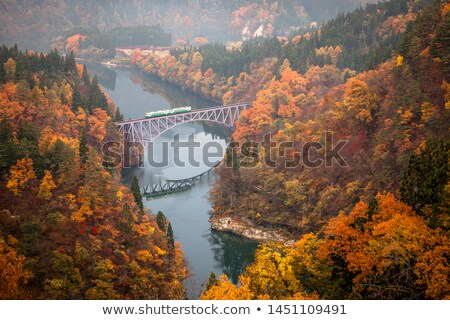 [[stock_photo]]: Fukushima First Bridge Tadami River Japan