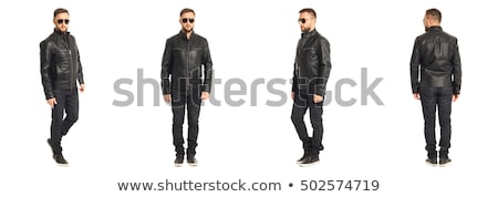 Stok fotoğraf: Young Man In Black Jacket And Sunglasses