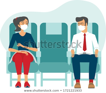 ストックフォト: Passenger Airplane On The Air Vector Illustration