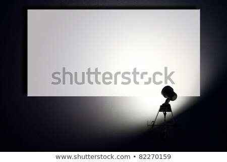 Spotlight Lighting Blank White Board Stok fotoğraf © Dinga