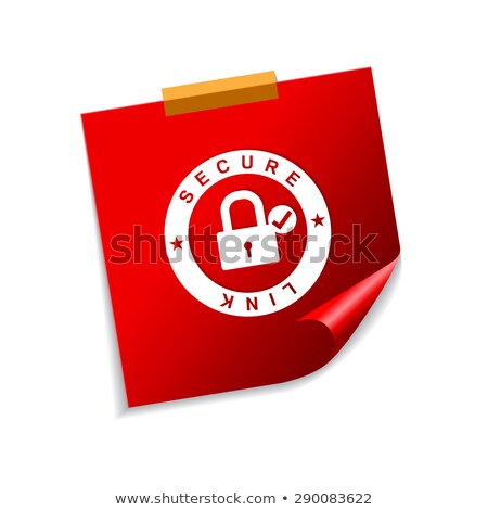 Foto d'archivio: Secure Link Red Sticky Notes Vector Icon Design