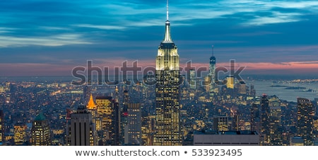 Stok fotoğraf: View Of New York Manhattan During Sunset Hours