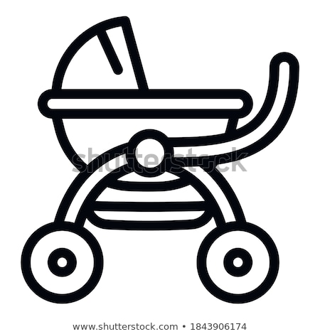 Foto stock: Carriage For Transportation Of People Black Outline Silhouette V