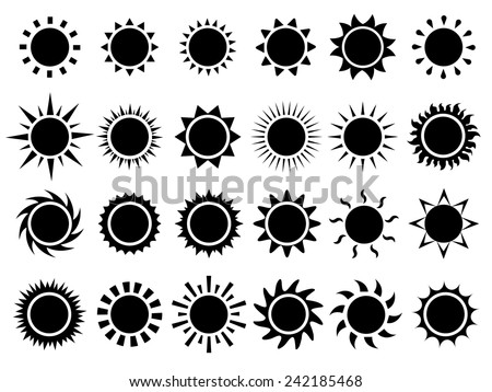 Stockfoto: Sun Icons Set Vector