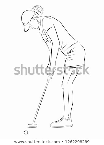 Foto stock: Golfer Sketch Icon