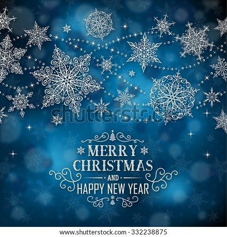 Stock fotó: Marry Christmas And Happy New Year Banner On Dark Background With Snowflakes And Gift Boxes Vector