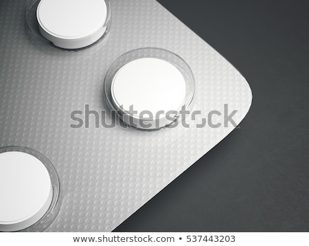 Foto stock: Blister Pack Of Tablets On A Gray Background 3d Rendering