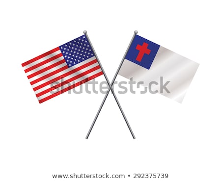 Stok fotoğraf: Christian Flag Isolated On White
