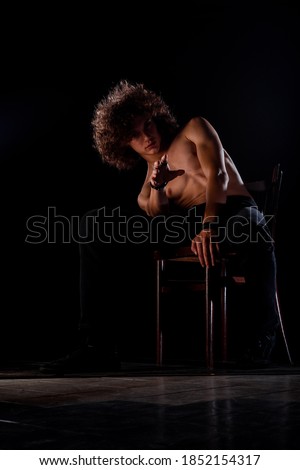 Full Body Picture Of A Confident Shirtless Man Stock photo © Gorgev