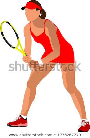 Stok fotoğraf: Tennis Player Colored Vector Illustration For Designers