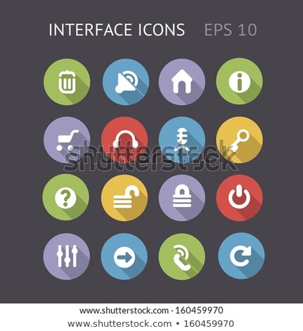 Blue Flat Vector Icon For Key With Label Stock foto © ildogesto