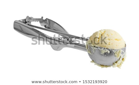 Сток-фото: Ice Cream Metal Spoon Isolated