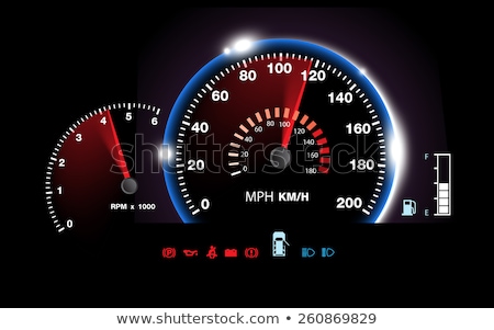 Foto stock: Car Speedometer Night Panel