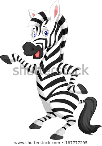 Stockfoto: Cartoon Zebra Waving